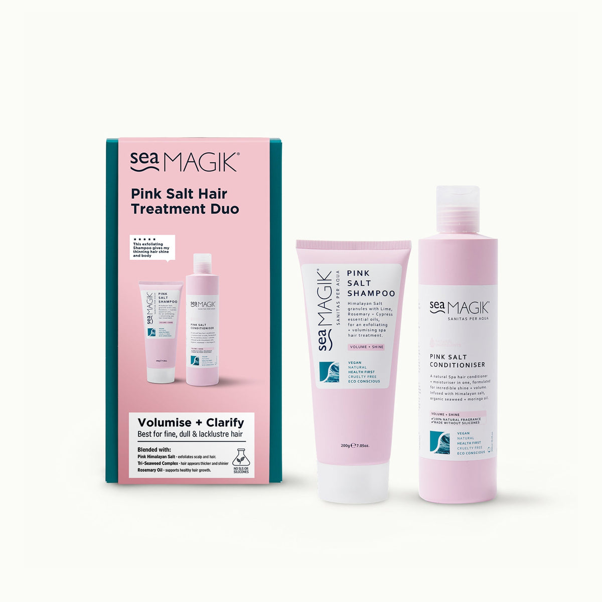 Sea Magik - Pink Salt Clarifying Shampoo and Conditioner (200g + 300ml)